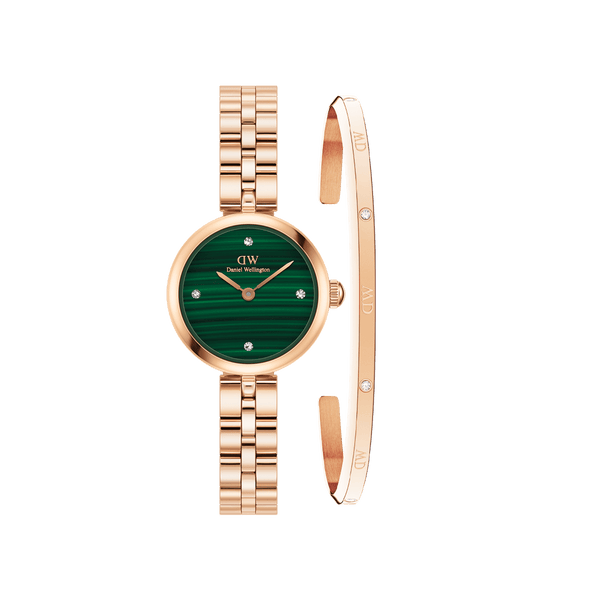 Daniel Wellington Elan Lumine Malachite & Classic Lumine Bracelet Rose Gold