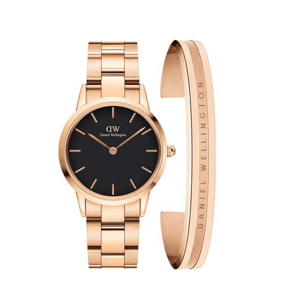 Daniel Wellington Iconic Link Black  + Elan Bracelet RG